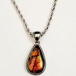 Authentic Amber Teardrop Necklace.